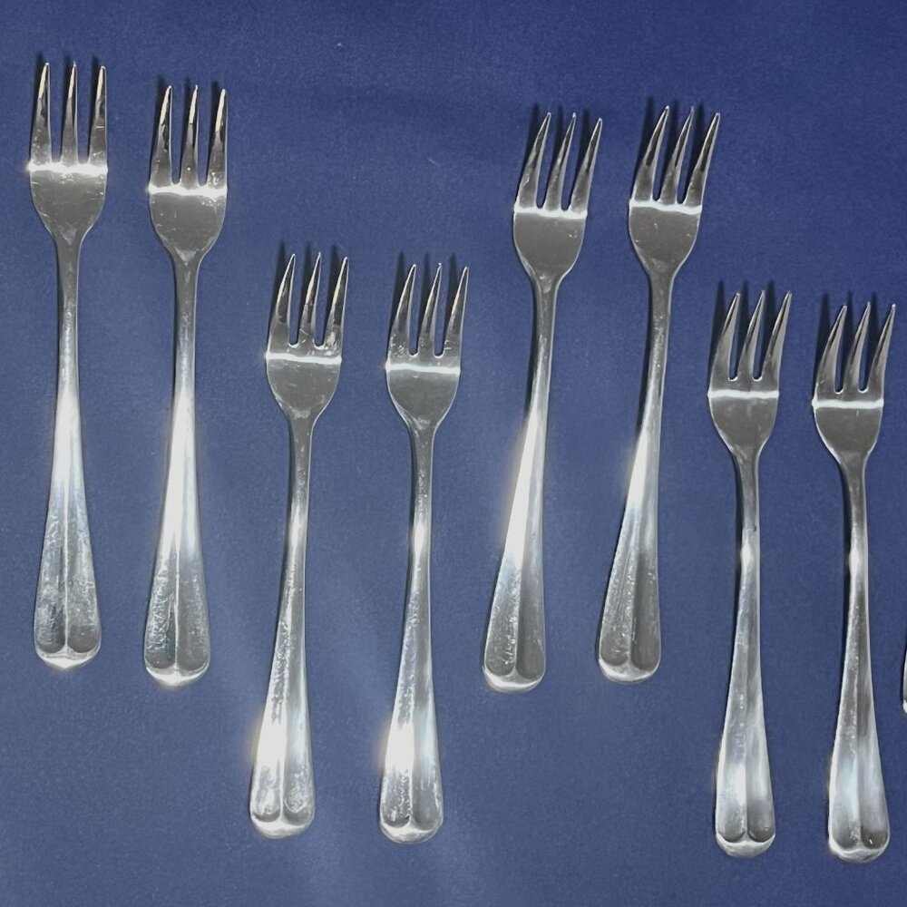 Set of 12 EXCEL Cocktail Shrimp Hors d'oeuvre Forks 5-1/2" Stainless Steel